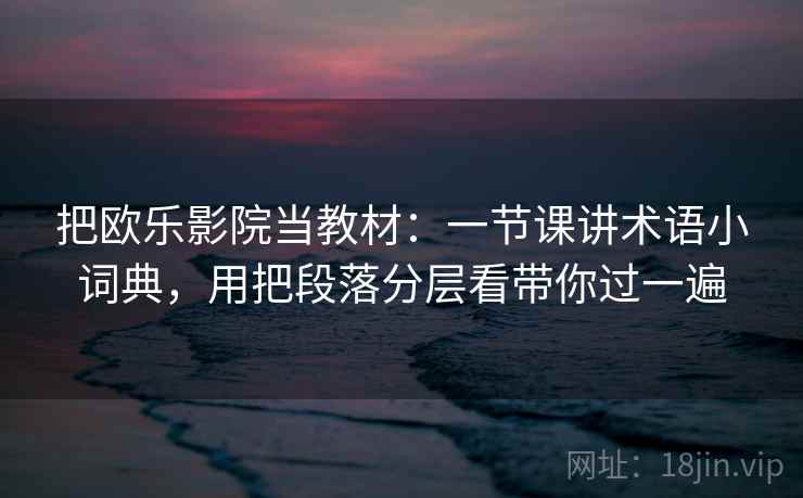 把欧乐影院当教材：一节课讲术语小词典，用把段落分层看带你过一遍  第2张